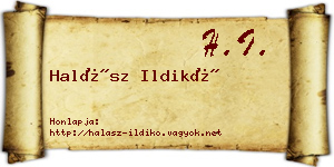 Halász Ildikó névjegykártya